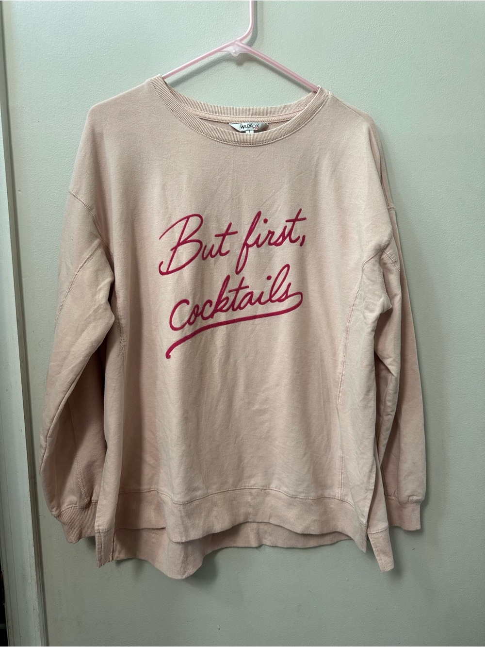 Pink Wildfox Long Sleeve Sweater Women’s size Large